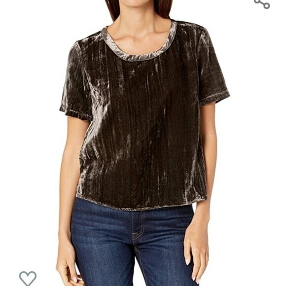 Splendid velvet short sleeve top - Picture 1 of 8